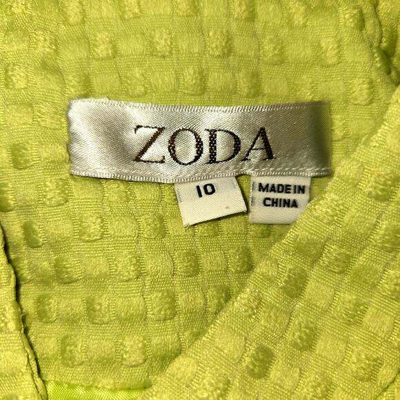 Zoda 10 Women's Blazer Lime Green Suit Coat Misses Size Medium M Jacket - Picture 2 of 5